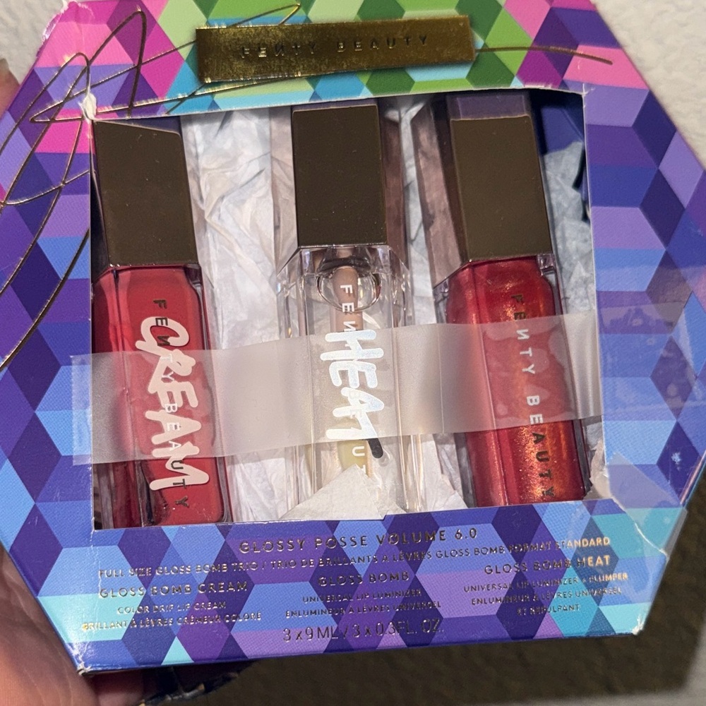 New FENTY GLOSSY POSSE VOLUME 6.0 FULL-SIZE GLOSS BOMB TRIO limited edition NEW